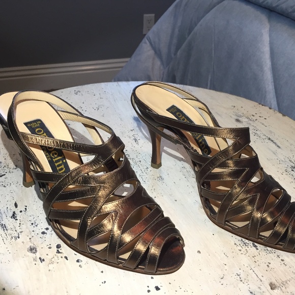 Ombeline Paris Sling Back Heeled Open Toe Sandals - Picture 1 of 8